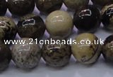 CAR53 15.5 inches 10mm round yellow artistic jasper beads