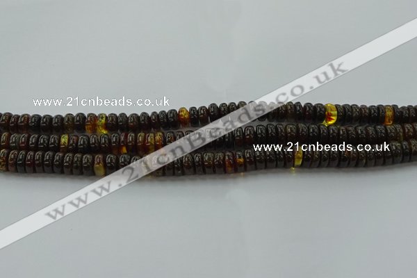 CAR533 15.5 inches 4*10mm rondelle natural amber beads wholesale