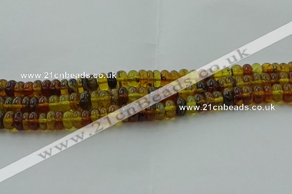 CAR539 15.5 inches 6*10mm rondelle natural amber beads wholesale