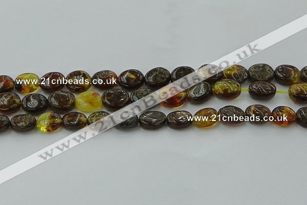 CAR545 15.5 inches 8*10mm - 9*11mm oval natural amber beads