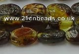 CAR546 15.5 inches 7*11mm - 8*12mm oval natural amber beads