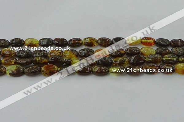 CAR546 15.5 inches 7*11mm - 8*12mm oval natural amber beads