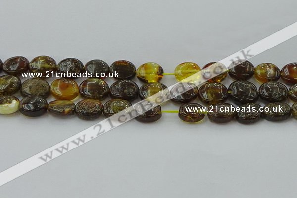 CAR547 15.5 inches 10*12mm - 11*14mm oval natural amber beads