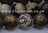 CAR55 15.5 inches 14mm round yellow artistic jasper beads