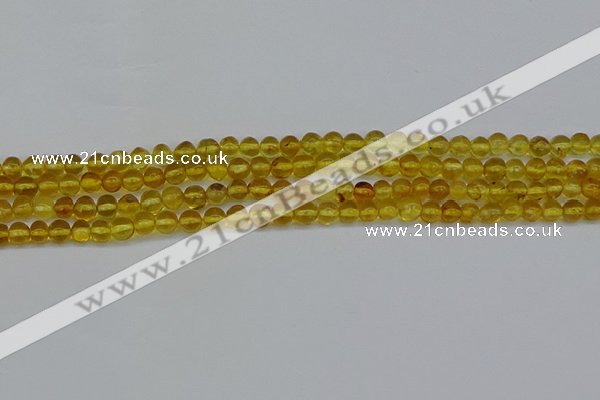 CAR550 15.5 inches 4mm - 5mm round natural amber beads wholesale