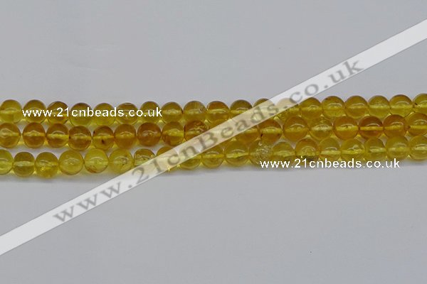 CAR552 15.5 inches 7mm - 8mm round natural amber beads wholesale