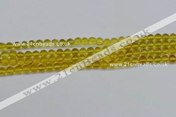 CAR559 15.5 inches 6mm - 6.5mm round natural amber beads wholesale