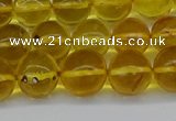 CAR564 15.5 inches 9mm - 10mm round natural amber beads wholesale