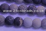 CAR62 15.5 inches 8mm round matte yellow artistic jasper beads