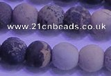 CAR64 15.5 inches 12mm round matte yellow artistic jasper beads