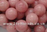 CAS07 15.5 inches 14mm round pink angel skin gemstone beads