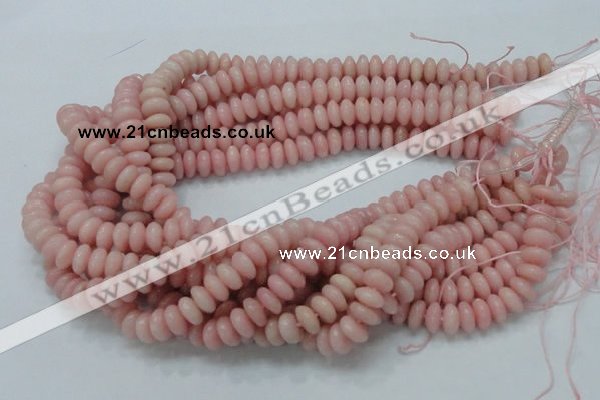 CAS09 15.5 inches 5*10mm rondelle pink angel skin gemstone beads