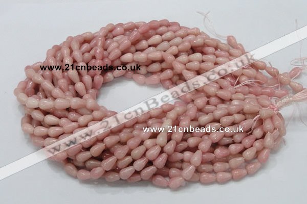 CAS12 15.5 inches 6*10mm teardrop pink angel skin gemstone beads