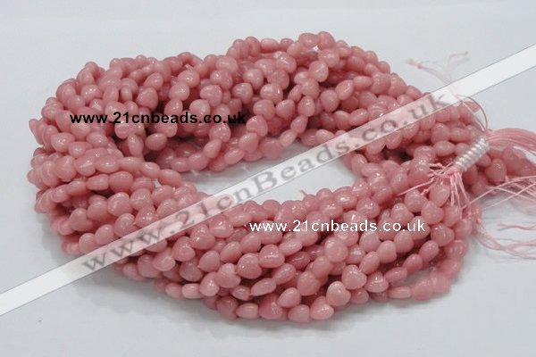 CAS14 15.5 inches 8*8mm heart pink angel skin gemstone beads