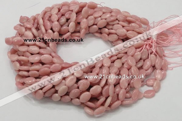 CAS19 15.5 inches 8*12mm oval pink angel skin gemstone beads