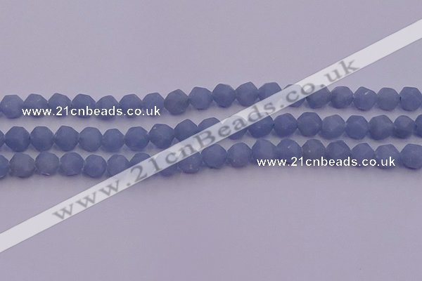 CAS211 15.5 inches 8mm faceted nuggets blue angel skin gemstone beads