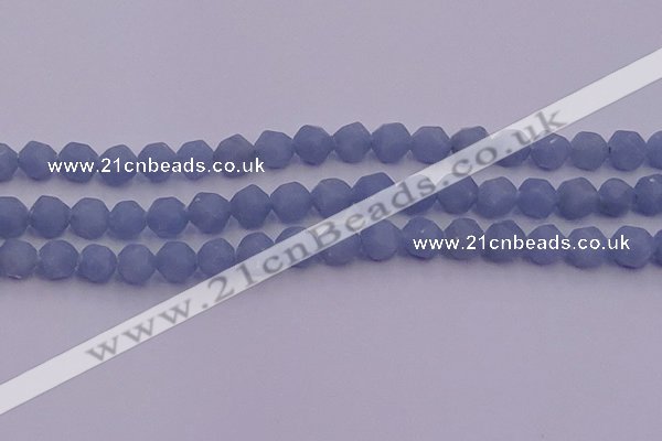 CAS212 15.5 inches 10mm faceted nuggets blue angel skin gemstone beads