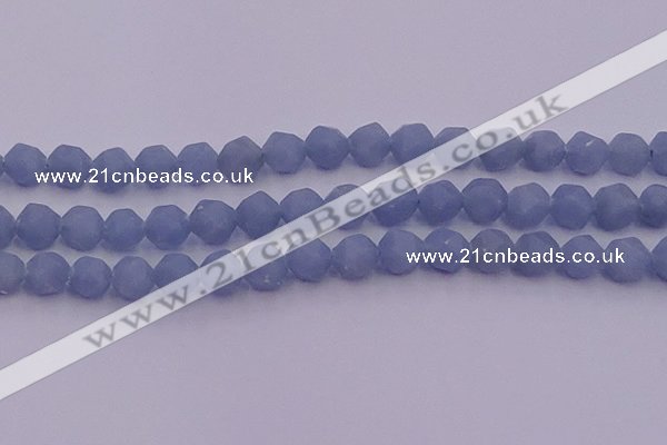 CAS213 15.5 inches 12mm faceted nuggets blue angel skin gemstone beads