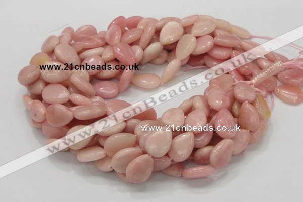 CAS26 15.5 inches 12*18mm flat teardrop pink angel skin gemstone beads