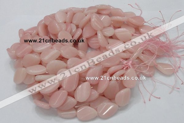 CAS27 15.5 inches 18*24mm twisted teardrop pink angel skin gemstone beads