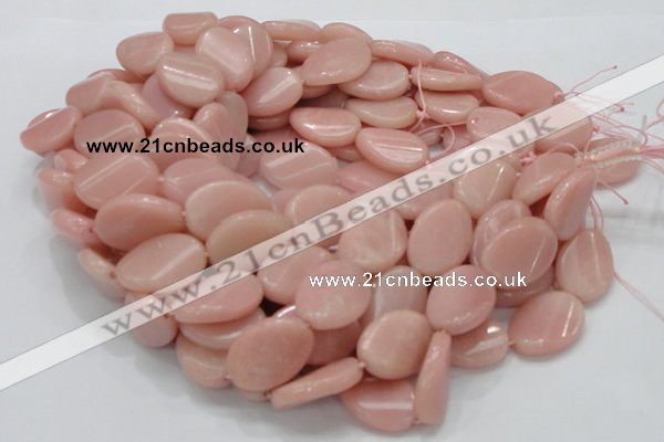 CAS28 15.5 inches 18*25mm twisted oval pink angel skin gemstone beads