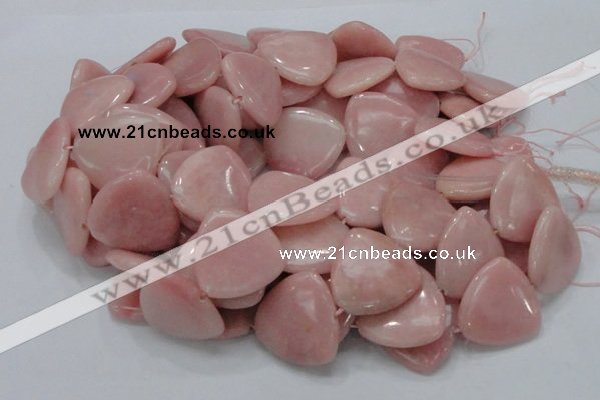 CAS32 15.5 inches 30*30mm triangle pink angel skin gemstone beads