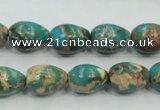 CAT05 15.5 inches 10*14mm teardrop natural aqua terra jasper beads