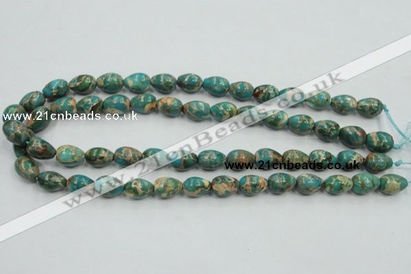 CAT05 15.5 inches 10*14mm teardrop natural aqua terra jasper beads