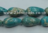 CAT06 15.5 inches 10*20mm teardrop natural aqua terra jasper beads