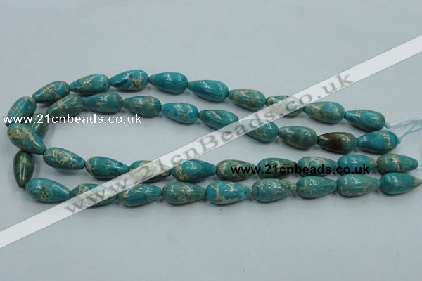 CAT06 15.5 inches 10*20mm teardrop natural aqua terra jasper beads