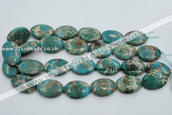 CAT10 15.5 inches 22*30mm oval natural aqua terra jasper beads