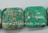 CAT108 15.5 inches 25*25mm square dyed natural aqua terra jasper beads