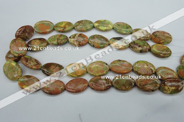 CAT125 15.5 inches 18*25mm oval dyed natural aqua terra jasper beads