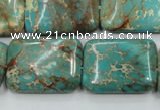 CAT16 15.5 inches 18*25mm rectangle natural aqua terra jasper beads