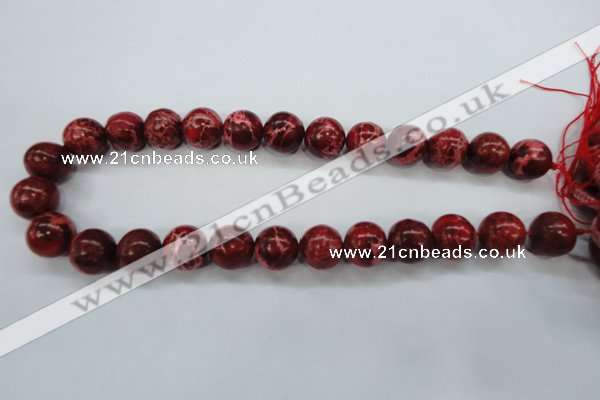 CAT164 15.5 inches 14mm round dyed natural aqua terra jasper beads