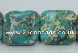 CAT18 15.5 inches 25*25mm square natural aqua terra jasper beads