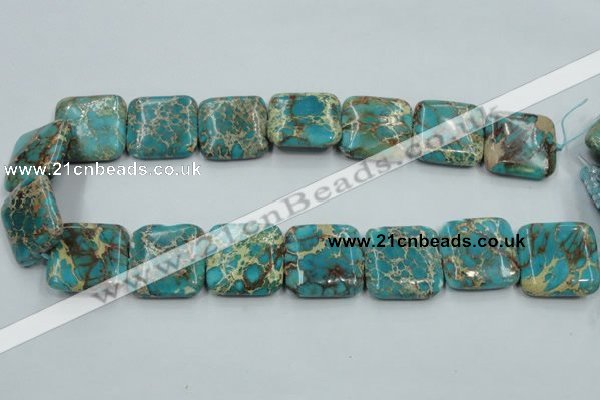 CAT18 15.5 inches 25*25mm square natural aqua terra jasper beads