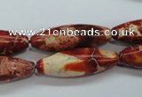 CAT208 15.5 inches 10*30mm rice dyed natural aqua terra jasper beads