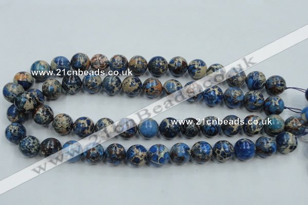 CAT213 15.5 inches 12mm round dyed natural aqua terra jasper beads