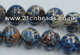 CAT215 15.5 inches 18mm round dyed natural aqua terra jasper beads