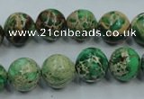 CAT223 15.5 inches 18mm round dyed natural aqua terra jasper beads