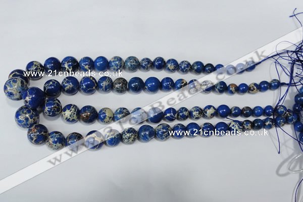 CAT300 15.5 inches 8mm - 18mm round dyed aqua terra jasper beads