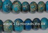 CAT302 15.5 inches 7*10mm – 15*20mm rondelle dyed aqua terra jasper beads