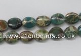 CAT5010 15.5 inches 8*10mm oval natural aqua terra jasper beads