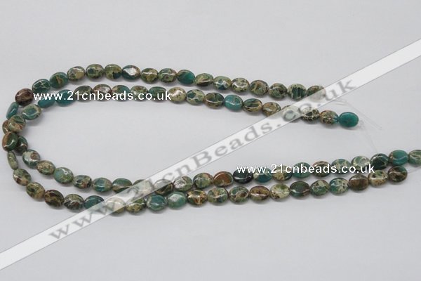 CAT5010 15.5 inches 8*10mm oval natural aqua terra jasper beads