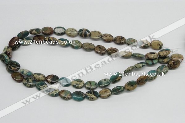 CAT5011 15.5 inches 10*14mm oval natural aqua terra jasper beads