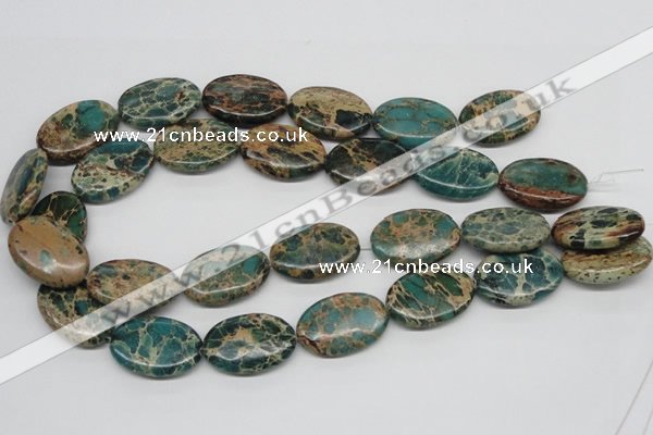 CAT5012 15.5 inches 20*30mm oval natural aqua terra jasper beads