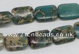 CAT5015 15.5 inches 12*16mm rectangle natural aqua terra jasper beads