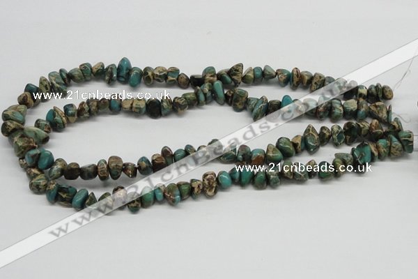 CAT5019 15.5 inches 8*12mm nuggets natural aqua terra jasper chip beads