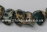 CAT5020 15.5 inches 15*12mm nuggets natural aqua terra jasper chip beads